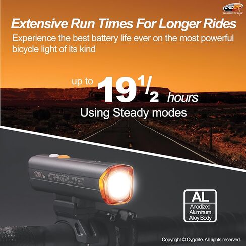 Cygolite Velocity SL 1000 Lumen Bicycle Light–Anodized Aluminum Alloy– 9 Light Modes– Fine Tunable Brightness- Compact IP67 Waterproof– Secure Hard Mount– USB-C Recharge– Road,Mountain,Commuter Bikes in Kuwait