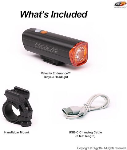 Cygolite Velocity SL 1000 Lumen Bicycle Light–Anodized Aluminum Alloy– 9 Light Modes– Fine Tunable Brightness- Compact IP67 Waterproof– Secure Hard Mount– USB-C Recharge– Road,Mountain,Commuter Bikes in Kuwait