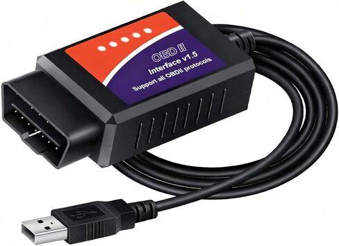 ELM327 USB Adapter OBD2 Scanner for Windows, ELMconfig FoCCCus Diagnostic Scan Tool with MS-Can/HS-Can Switch for Ford Lincoln Mazda Mercury Series Vehicles in Saudi Arabia