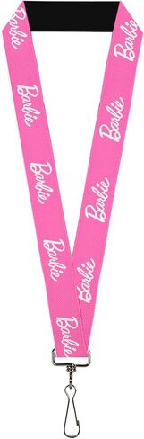 Buckle-Down Barbie Lanyard, Barbie Script Signature Logo Pink White, Elastic in Saudi Arabia