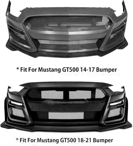 3Pcs Front Bumper Lip Splitter Compatible with for Ford Mustang GT500 MP Style 2015-2022 Front Lower Lip Trim Protection Splitters Spoiler (Carbon Fiber Print) in Saudi Arabia