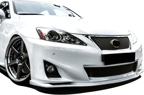 IKON MOTORSPORTS, Front Bumper Lip Compatible with 2011-2013 Lexus IS250 IS350, JDM Style Spoiler Splitter Valance Fascia Cover Guard Protection Conversion Unpainted Black in Saudi Arabia