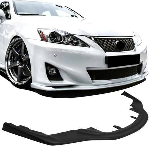 IKON MOTORSPORTS, Front Bumper Lip Compatible with 2011-2013 Lexus IS250 IS350, JDM Style Spoiler Splitter Valance Fascia Cover Guard Protection Conversion Unpainted Black in Saudi Arabia