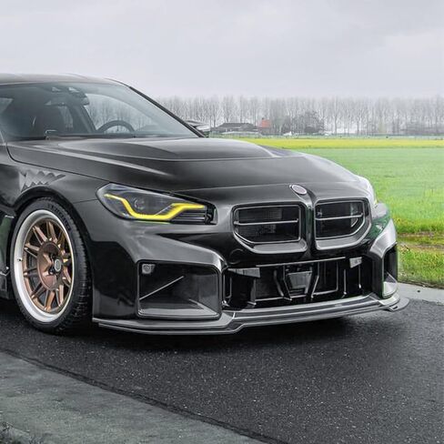 المصد الأمامي سبويلر الشفاه الفاصل لسيارات BMW 2 Series M2 G87 2023-2024 أسود لامع in Kuwait