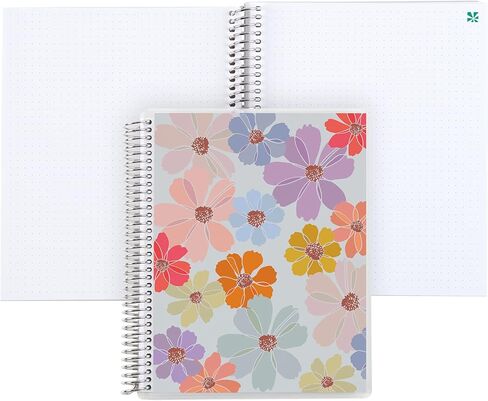 Erin Condren 8.5" X 11" Spiral Bound Lined Notebook - Colorful Cosmos, 160 Lined Page Note Taking & Writing Notebook, 80 Lb, Thick Mohawk Paper, Stickers Included in Saudi Arabia