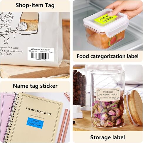 1x2 inch Blank Removable Freezer Labels Printable Rectangle Stickers 500PCS Water Oil Resistant with Perforation Line for Food Containers Jars Pantry Organization, Fluorescent Purple in Saudi Arabia