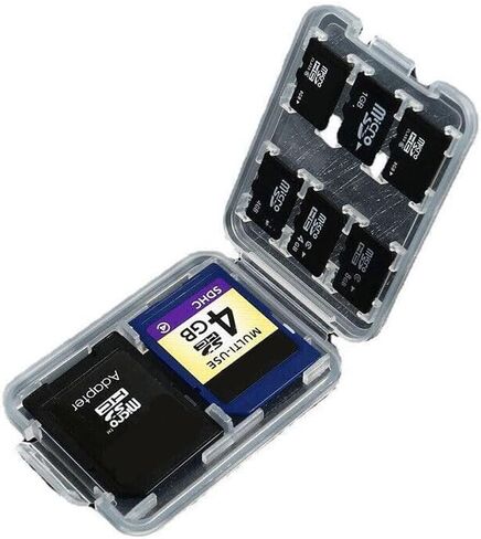 Micro SD Card Storage Case Clear Plastic Compact Protective Holder For SD SDHC TF Cards Camera Phone Drone Travel Photography, 2PCS in Saudi Arabia