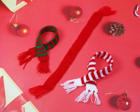 Penta Angel Mini Christmas Scarf 15Pcs 10Inch Tiny Knitted Craft Pet Doll Snowman Wine Bottle Scarf for Christmas Tree Decor (Mixed Color) in Saudi Arabia