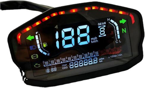 Motorcycle Speedometer Gauge Universal Motorcycle LED Tachometer Digital Odometer Backlight for 1 2 4 Cylinders Odometer Tachometer Tachometer Gauge in Saudi Arabia