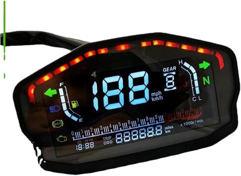 Motorcycle Speedometer Gauge Universal Motorcycle LED Tachometer Digital Odometer Backlight for 1 2 4 Cylinders Odometer Tachometer Tachometer Gauge in Saudi Arabia