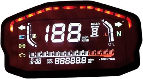 Motorcycle Speedometer Gauge Universal Motorcycle LED Tachometer Digital Odometer Backlight for 1 2 4 Cylinders Odometer Tachometer Tachometer Gauge in Saudi Arabia