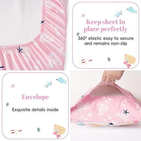 PHF 4 Piece Toddler Bedding Set, Ultra Soft Toddler Comforter Sets Include Comforter, Fitted Sheet, Flat Top Sheet and Pillowcase for Girls, Floral Bed in A Bag for Baby Bedroom, Floral in Saudi Arabia