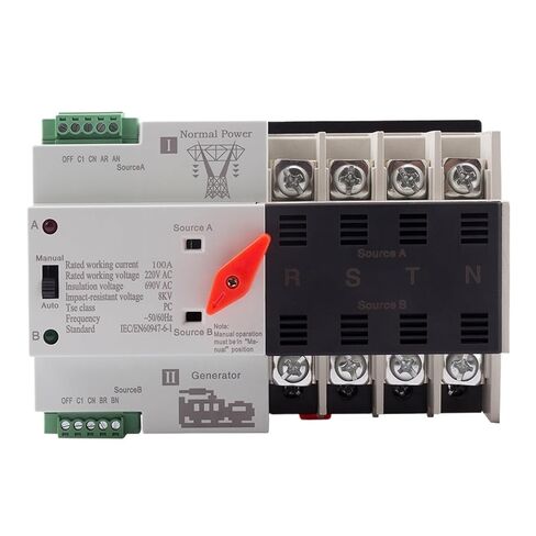 W2R 4P 63A 100A ATS 220V Power Automatic Transfer Switch Electrical Selector Switches Circuit Breakers Generator Part in Saudi Arabia