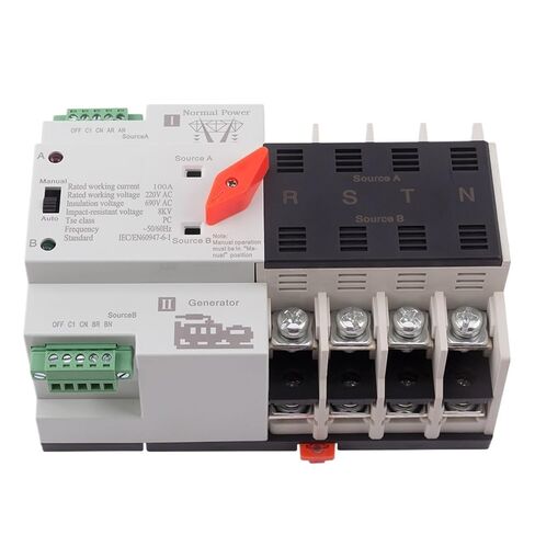 W2R 4P 63A 100A ATS 220V Power Automatic Transfer Switch Electrical Selector Switches Circuit Breakers Generator Part in Saudi Arabia