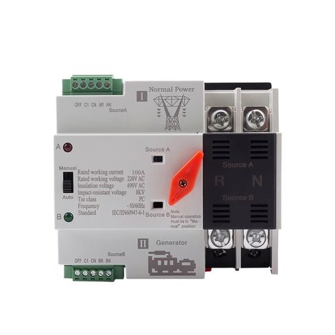W2R 2P 100A 220V ATS Power Automatic Transfer Switch Electrical Selector Switches Circuit Breakers Generator Part in Saudi Arabia