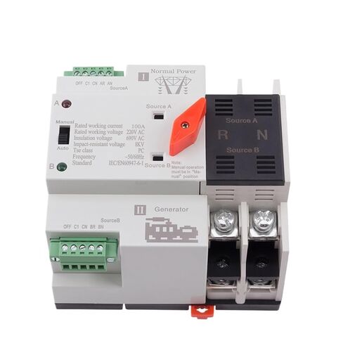 W2R 2P 100A 220V ATS Power Automatic Transfer Switch Electrical Selector Switches Circuit Breakers Generator Part in Saudi Arabia