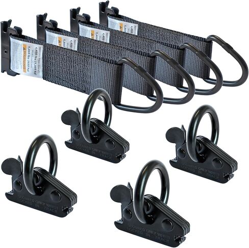 4 Pack Extra Heavy Duty E-Track O-Rings & 4 Pack 2" x 6" Rope Tie-Off Tie Down Anchors, Black Steel E Track Accessories, Secure Cargo in Trucks, Trailers, Flatbeds, Motorcycle, ATV in Saudi Arabia
