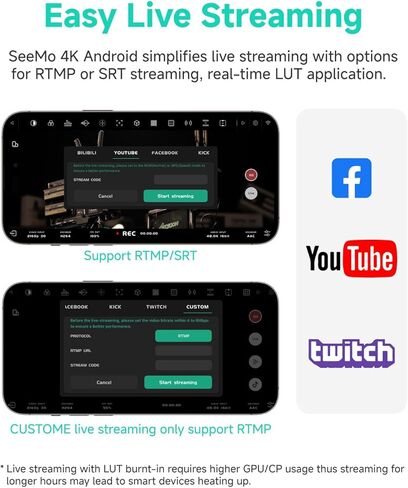 محول فيديو SeeMo 4K HDMI لأجهزة iOS من Accsoon، جهاز إرسال فيديو UHD 4K30FPS محمول للمراقبة/التسجيل/المشاركة في الوقت الحقيقي، رؤية البث المباشر، شحن سريع وخفيف الوزن in Kuwait