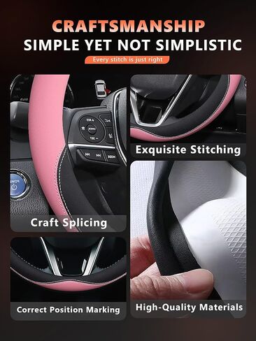 Steering Wheel Cover for Toyota 4 Runner Tacoma Sequoia Trndra Sienna Steering Wheel Grip 15.5-16 inches (Pink) in Saudi Arabia