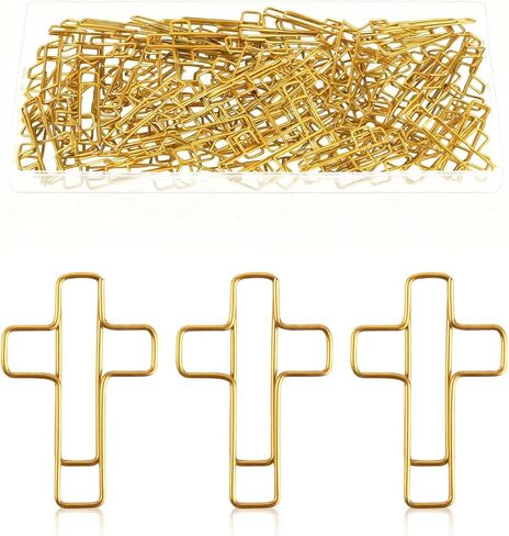 170 Pcs Bible Cross Paper Clips, 1.3" X 0.9" Gold Cross Shaped Paperclips for Journaling Papers Clip Bookmarks in Kuwait