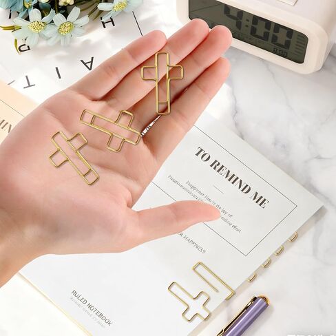 170 Pcs Bible Cross Paper Clips, 1.3" X 0.9" Gold Cross Shaped Paperclips for Journaling Papers Clip Bookmarks in Kuwait