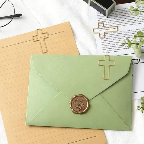 170 Pcs Bible Cross Paper Clips, 1.3" X 0.9" Gold Cross Shaped Paperclips for Journaling Papers Clip Bookmarks in Kuwait