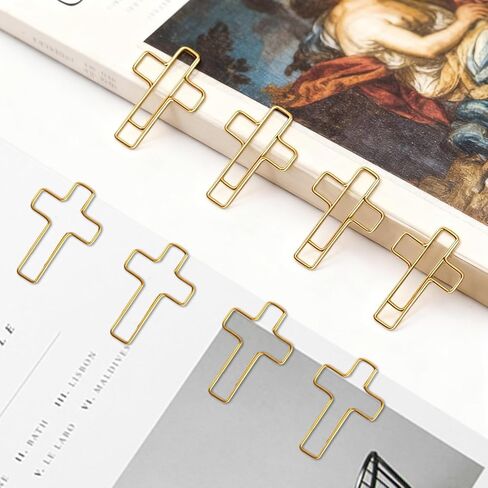 170 Pcs Bible Cross Paper Clips, 1.3" X 0.9" Gold Cross Shaped Paperclips for Journaling Papers Clip Bookmarks in Kuwait