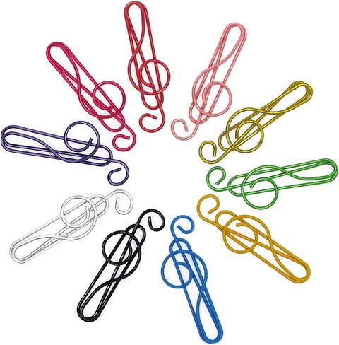 100 Pcs Music Paper Clips, Colorful Cute Metal Musical Notes Shaped Bookmark Clips, Funny Paperclips for Desk Decor & Gift Giving in Saudi Arabia