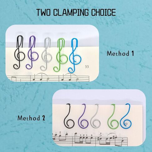 100 Pcs Music Paper Clips, Colorful Cute Metal Musical Notes Shaped Bookmark Clips, Funny Paperclips for Desk Decor & Gift Giving in Saudi Arabia
