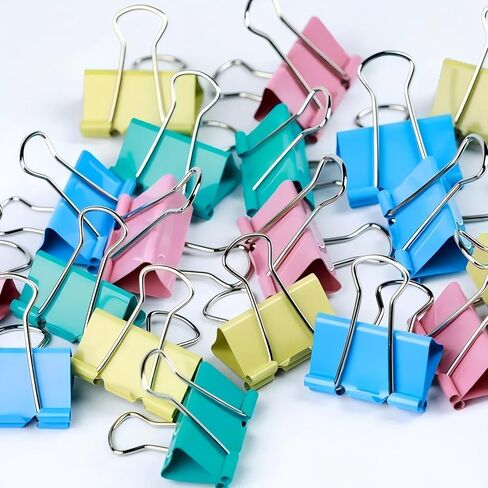 40 Counts Heavy Duty Mult-Colors Binder Clips, 3/4 Inch (19mm) Small Metal Paper Clamps for Office, School, or Home – Secure Hold, Durable Steel in Saudi Arabia