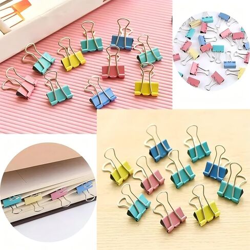 40 Counts Heavy Duty Mult-Colors Binder Clips, 3/4 Inch (19mm) Small Metal Paper Clamps for Office, School, or Home – Secure Hold, Durable Steel in Saudi Arabia
