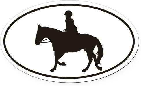 CafePress Female English Style_Black Horse Vehicle مغناطيس بيضاوي للسيارة، مغناطيس ممتص للصدمات بيضاوي أوروبي in Saudi Arabia