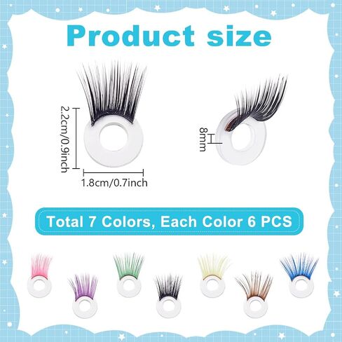 PH PandaHall 42pcs 7 Colors Safety Eyelash, 18mm Stuffed Animal Eyelashes Colorful Crochet Eyelashes Plastic Craft Eye Lashes Amigurumi Eyelash for Puppet Bear Teddy Bunny DIY Arts Crafts Making in Saudi Arabia