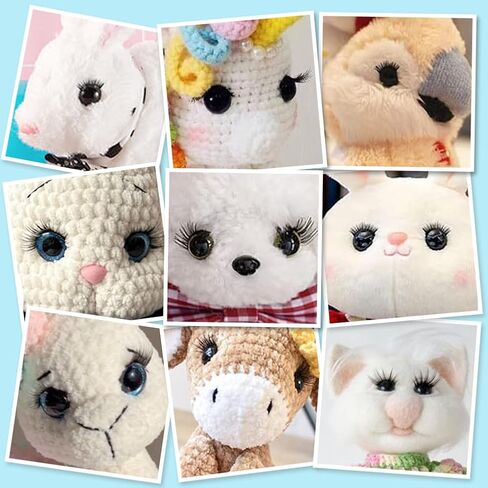 PH PandaHall 42pcs 7 Colors Safety Eyelash, 18mm Stuffed Animal Eyelashes Colorful Crochet Eyelashes Plastic Craft Eye Lashes Amigurumi Eyelash for Puppet Bear Teddy Bunny DIY Arts Crafts Making in Saudi Arabia