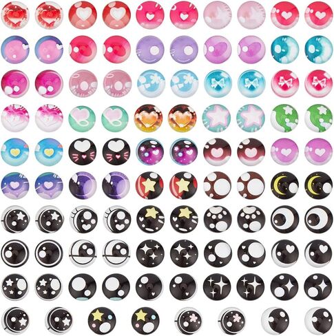 PH PandaHall 50Styles Eye Glass Cabochons 100PCS Round Eyes 12mm Kawaii Animal Craft Eyes Flatback Dome Cabochons for Clay Puppet Sculptures Crochet Plush Animals Amigurumi DIY Craft in Saudi Arabia