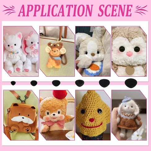 PH PandaHall 120pcs Flocking Safety Noses, 6 Size Stuffed Animal Triangle Nose Plastic Safety Noses Bulk Craft Nose with Washers for Amigurumi and Plush Crafts Crochet Projects, 11-29mm, Brown in Saudi Arabia
