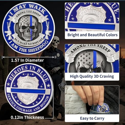 Skeleton Police Challenge Coin Skull Coin Police Officer Prayer Challenge Coin Challenge Coins Law Enforcement Gifts Deputy Sheriff Gifts in Saudi Arabia