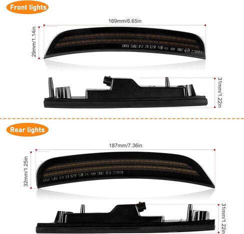 POPMOTORZ Front Rear Fender LED Side Marker Lights Compatible With 2015 2016 2017 2018 2019 2020 2021 2022 2023 2024 Chrysler300 LED Side Marker Lamps Smoked Lens Pink Purple 4 Pack in Saudi Arabia