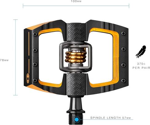 Crankbrothers Mallet DH Mountain Bike Pedals - Silver Edition - MTB DH Downhill Optimized Platform - Clip-in System Pair of Bicycle Bicycle Mountain Bike Pedals (Cleats Included) in Kuwait