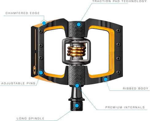 Crankbrothers Mallet DH Mountain Bike Pedals - Silver Edition - MTB DH Downhill Optimized Platform - Clip-in System Pair of Bicycle Bicycle Mountain Bike Pedals (Cleats Included) in Kuwait