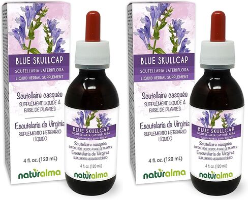 Naturalma Blue Skullcap أو Virginian Skullcap (Scutellaria Lateriflora) صبغة عشبية خالية من الكحول - 4 أوقية سائلة مستخلصة في قطرات - مكمل عشبي - نباتي in Kuwait