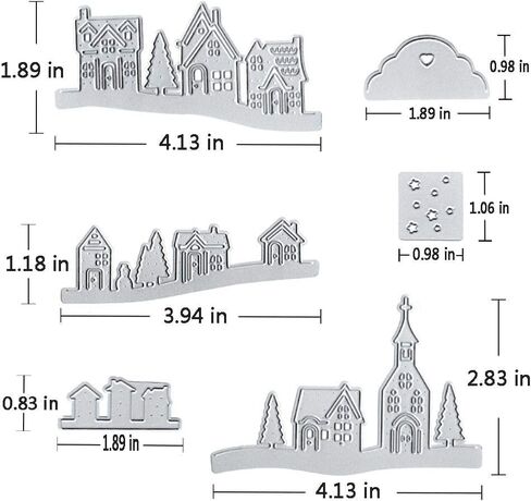 Village House Metal Cutting Dies Stencil Template Molds, Embossing Tool Die Cuts for Card Making Album Paper Scrapbooking DIY Etched Dies Craft in Saudi Arabia