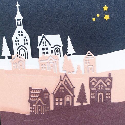 Village House Metal Cutting Dies Stencil Template Molds, Embossing Tool Die Cuts for Card Making Album Paper Scrapbooking DIY Etched Dies Craft in Saudi Arabia