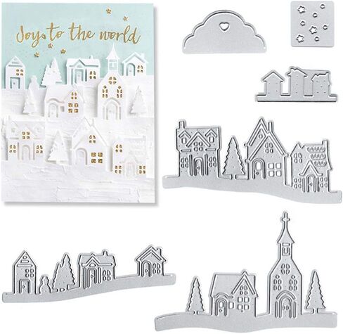 Village House Metal Cutting Dies Stencil Template Molds, Embossing Tool Die Cuts for Card Making Album Paper Scrapbooking DIY Etched Dies Craft in Saudi Arabia