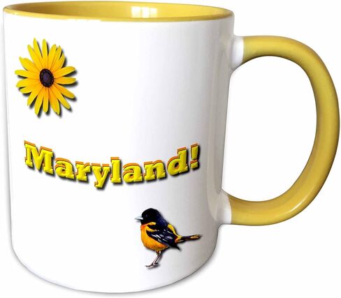 3dRose mug_37797_4 "Maryland" Two Tone Black Mug, 11 oz, Multicolor in Saudi Arabia
