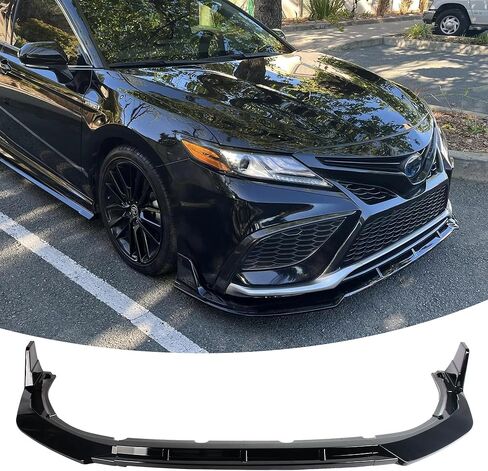 Front Bumper Lip Splitter Spoiler Fit for Toyota Camry SE XSE 2021 2022 2023 2024 Sedan,3pcs Kit Accessories Air Chin Body Protector (Glossy Black) in Saudi Arabia