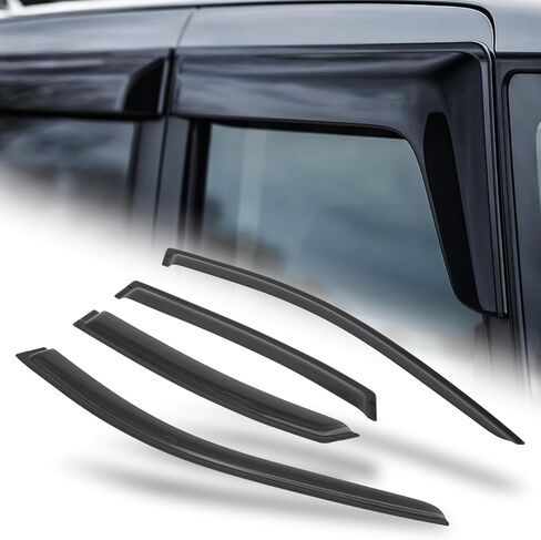 M-AUTO Outside Mount Window Visors Compatible with 01-06 Hyundai Elantra 4-Door, Tape-On Rain Guards Shields, 4 PCs in Saudi Arabia