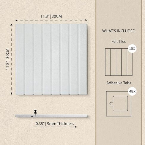 Large Cork Board for Office and Home -12 Pack- 11.8"x11.8" Wall Panel, Felt Tiles Bulletin Board with Removable Adhesive Tabs for Office Wall Decor, Push pin Board for Home Office Organizer (White) in Saudi Arabia