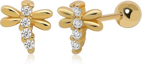 Meissa Animals Earrings Dragonfly Stud Earrings Sterling Silver Stud Earrings with Cubic Zirconia Opal Pearl Cute Animals Stud Hoop Gifts for Women Teen Girl (Gold) in Kuwait