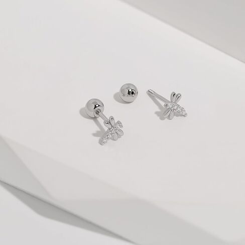 Meissa Animals Earrings Dragonfly Stud Earrings Sterling Silver Stud Earrings with Cubic Zirconia Opal Pearl Cute Animals Stud Hoop Gifts for Women Teen Girl (Gold) in Kuwait